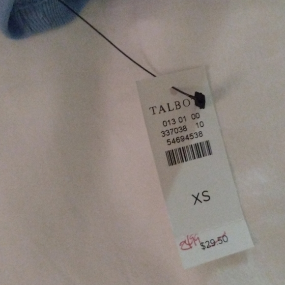 Talbots Pima Cotton V-neck T-shirt in lagoon blue - Picture 3 of 4